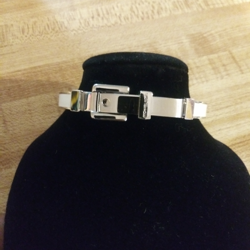Michael kors belt buckle bracelet silver tone